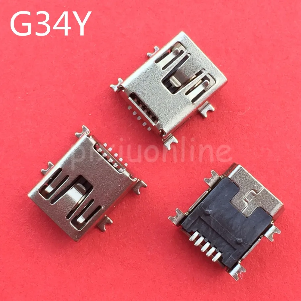 

10pcs G34 Mini USB 5pin Female Socket Connector 4foot for Tail Charging Mobile Phone