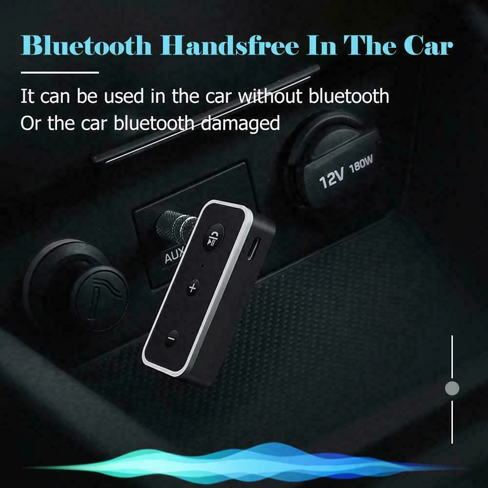 Bluetooth レシーバー 3.5 ミリメートルジャック車の Aux Bluetooth アダプタ 5.0 ワイヤレスステレオ音楽オーディオレシーバースピーカーヘッドフォンハンズフリー