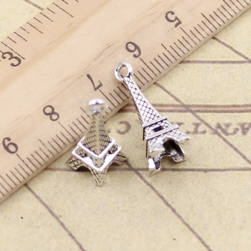 20pcs Charms Eiffel Tower Paris 23x9x9mm Tibetan Silver Color Pendants Antique Jewelry Making DIY Handmade Craft