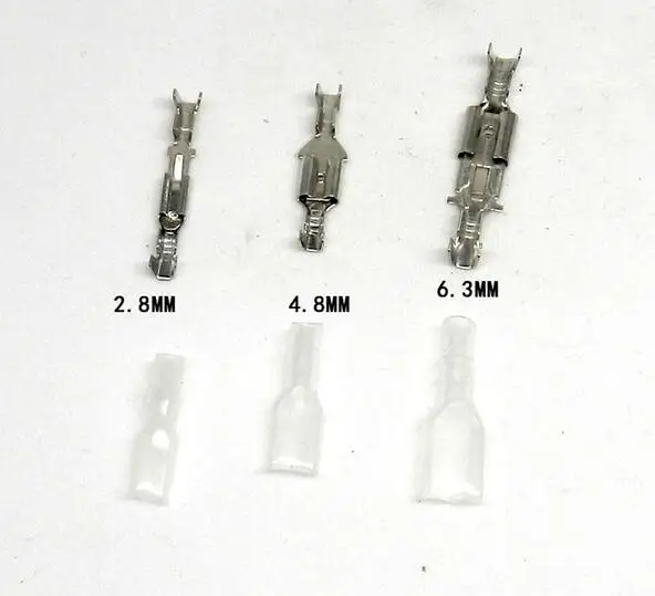 

Boxed 6.3 / 4.8 / 2.8 plug spring + insert + jacket the 50 sets of cold-press terminal block male and female plug connector