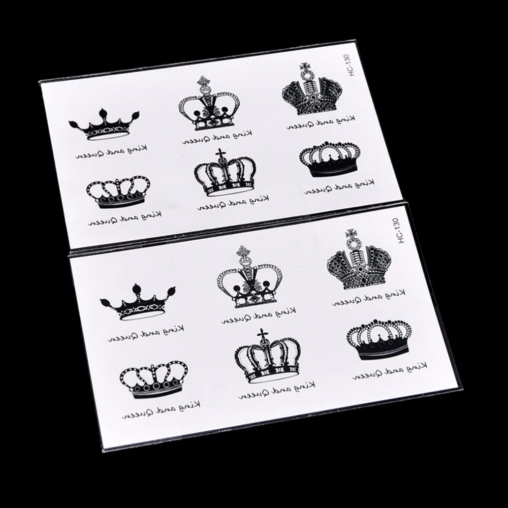 NEW Crown Pattern Temporary Tattoo Simulation AlphabeticalMen and Women Tattoo Waterproof  Stickers Body Art