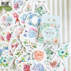 46 pcs/lot Flowers And Plants Decorative Washi Stickers set Scrapbooking Stick Label Diary Stationery Album Stickers