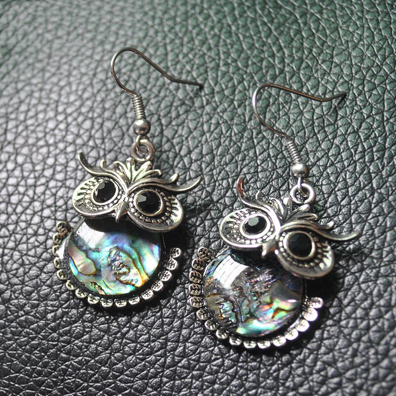 Vintage Animal Jewelry Earrings  Natural Shell Elephant Owl Earrings Brincos Statement Accessories Gifts Wholesale