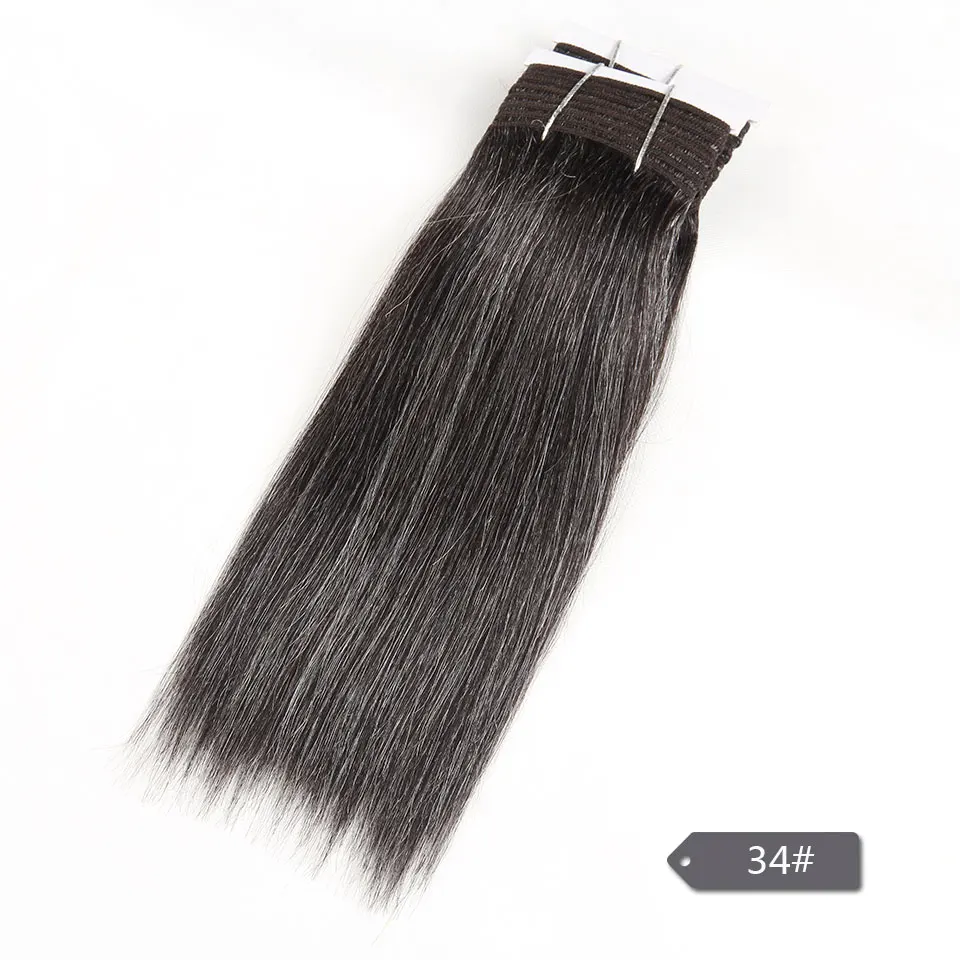 Strak haar Peruaans dubbelgetrokken Remy menselijk haar geweven kort Yaki recht # 44 # 34 # 51 # 280 pianogrijze mix kleurbundels