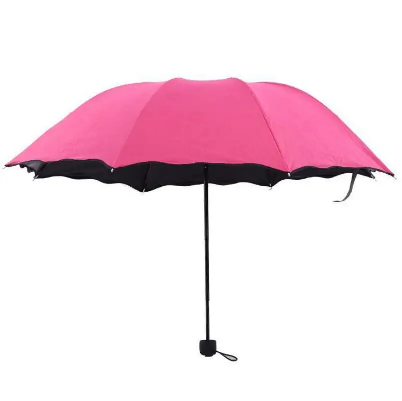 

Colorful Travel Umbrellas Blossom In Water Three Folded Arched All Weather Umbrella With Coating LX6191