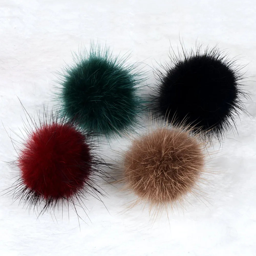 LFPU Candy Color 100% Real Mink Fur Earrings Pompom Ball Stud Earrings For Women Girl Wedding Engagement Banquet Jewelry