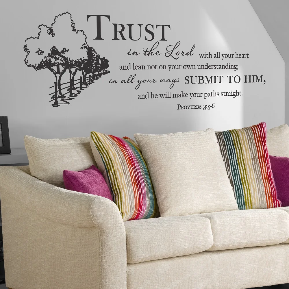 

Proverbs 3:5-6 Bible verses Jesus god vinyl wall stickers Christian living room bedroom decorative wall stickers SJ01