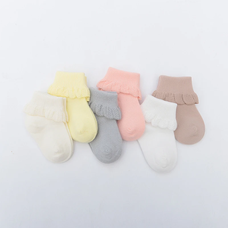 Baby Girl Cotton Ruffle Socks Newborn infant Cute White Princess Short lace Warm Sock Toddler Kid Boy Spring Clothing Accessory