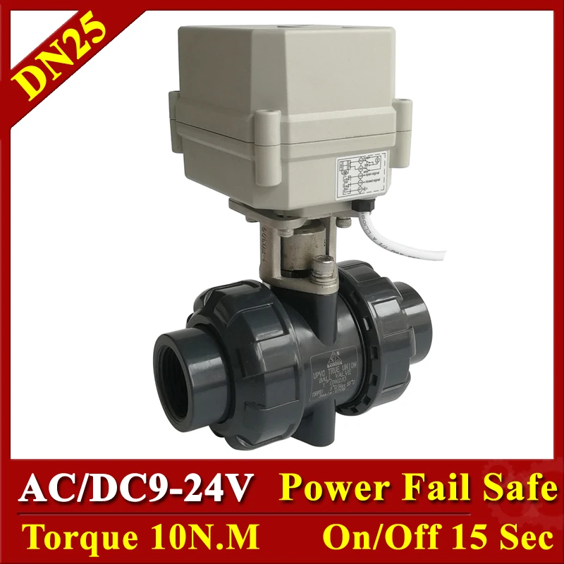 

Tsai Fan Electric Water Valve UPVC 1" 2 Way AC/DC9-24V 2/5 Wires Normally Open Normally Closed Valve DN25 Plastic Actuated Valve