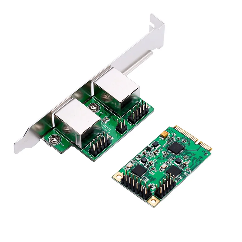 Mini PCI-e 2 Port Gigabit Ethernet karty adapter sieci 10/100/1000 Mb dla serwera