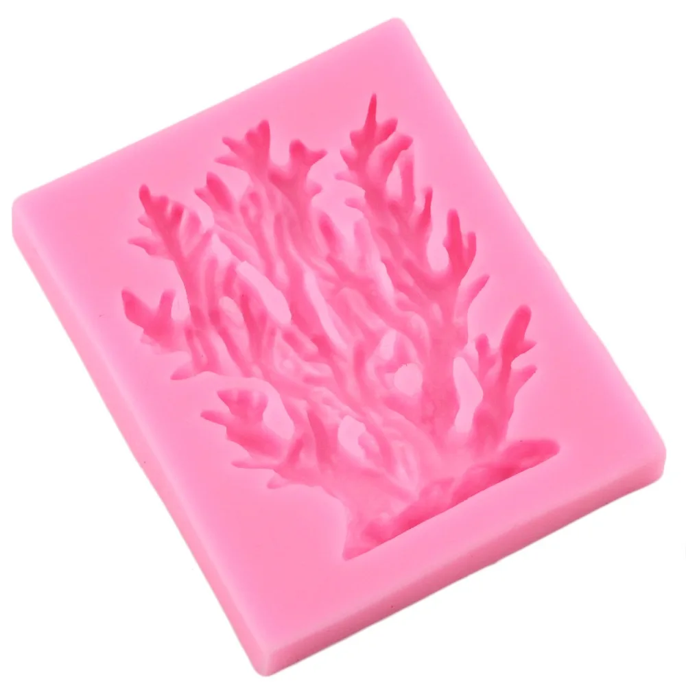 DIY Sugar Craft Seaweed Silicone Mold Sea Coral Cake Border Fondant Cake Decorating Tools Cupcake Candy Chocolate Gumpaste Molds