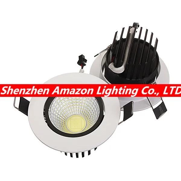 20pcs Recessed LED Down Light 9W COB Ceiling Downlight Warm White/Cold White 85-265V indoor LED Light DHL Free Shipping