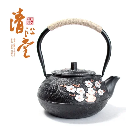 

Free shipping 0.9L TEAPOT, NO COATING cast tea kettle with infuser