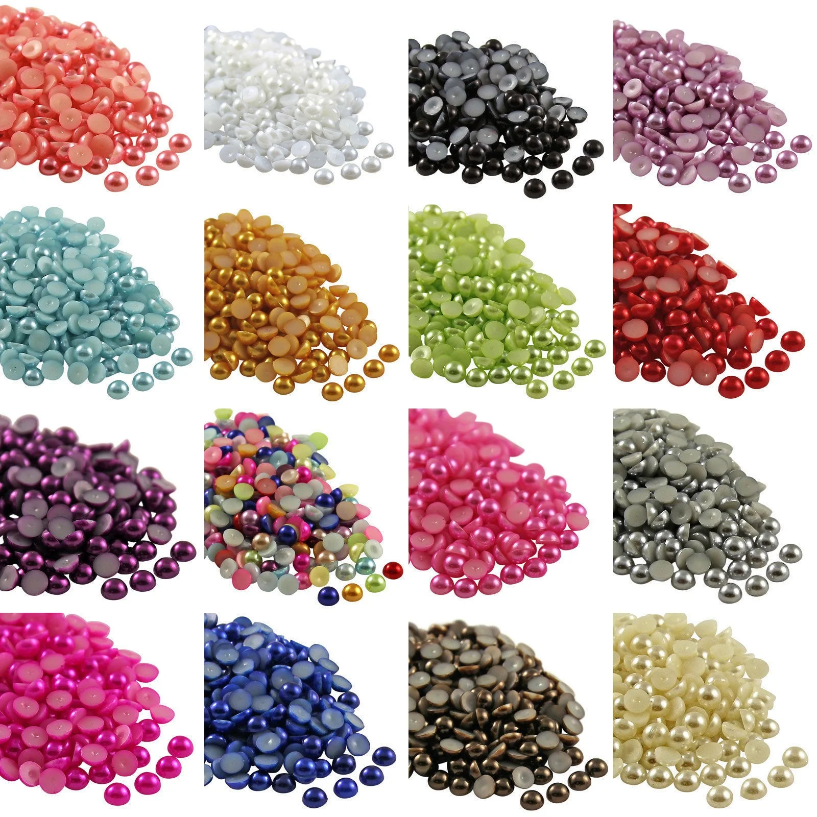 

10000pcs Half Round Bead Flat Back Acrylic Pearl Scrap booking Embellishment for Craft Flat Back 4mm