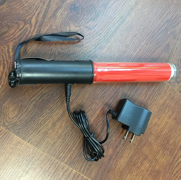 26CM Long Charging Style Outdoor Flashing Safety Mulit- functional LED Traffic Red Flashlight Baton With Magnet Car Warning Sign