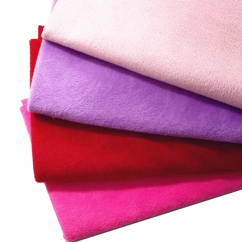 Red&Pink Soft Minky Fleece Fabric Polyester Fleece Cloth  Brushed Fabrics for Patchwork  Sew Doll Stuffed Toys Cloth 50x50cm