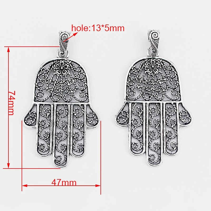 2pcs Filigree Lacework Open Heart Flower Leaf Star Mondala Daisy Pendant For Necklace Jewelry Making Findings