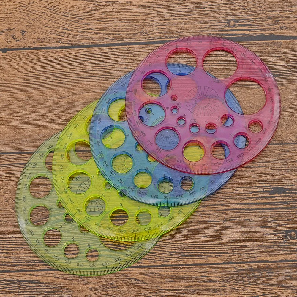 XRHYY-Règle de gabarit circulaire en patchwork, rapporteur de cercle complet résistant à 360, mode, nouveau, aléatoire pour la couleur du produit, 1 PC