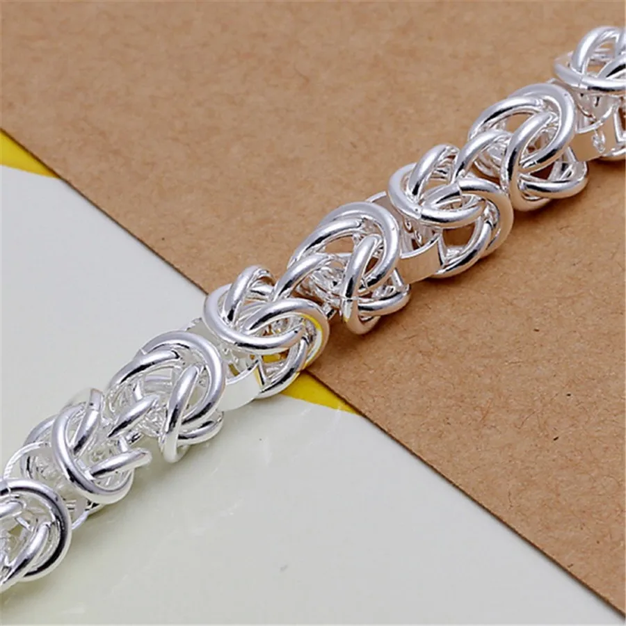 silver color bracelets Cute noble chain for women lady Men wedding party gifts fashion jewelry Christmas gifts H073