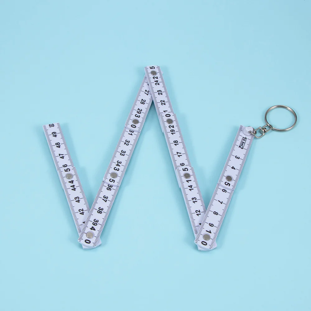 50Cm Plastic Vouw Ruler Meetlint Carpenter Meten Creatief Ontwerp Met Sleutelhanger Sleutelhanger Meetinstrument