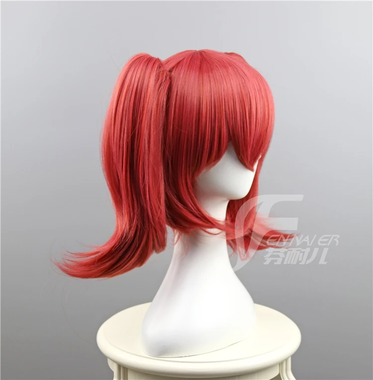 Lovelive! Zon!! Ruby Kurosawa Rode Pruik Base Twee Paardenstaart Halloween Cosplay Pruik + Cap