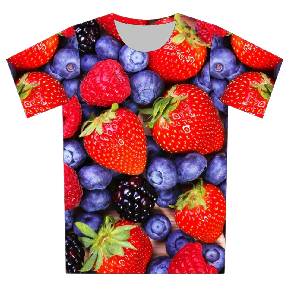 Children Fashion 3D T-Shirt Green Weed Gold Ice Cream Strawberry Blueberry Brand Design T Shirt Boy Girl Summer Wear Tee Tops