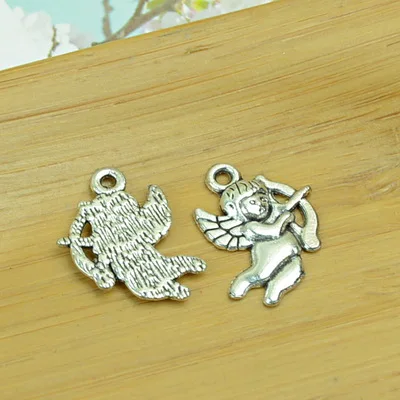 Cupid/god of love/angle shape alloy DIY charm Valentine's Day pendant jewerly accessories findings antique silver necklace chain