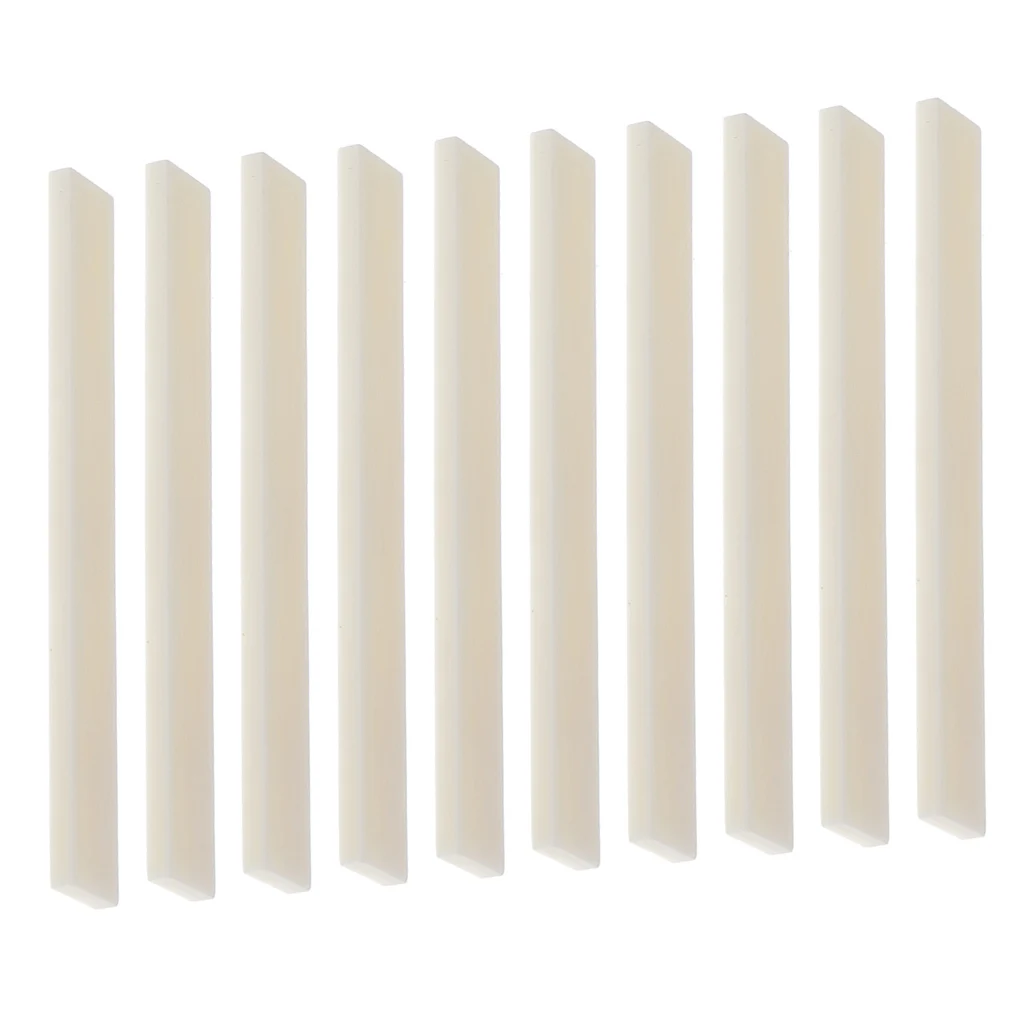 10pcs 80mm Ivory Cattle Bone Guitar Saddle Uncut Blank for Handmade Guitar