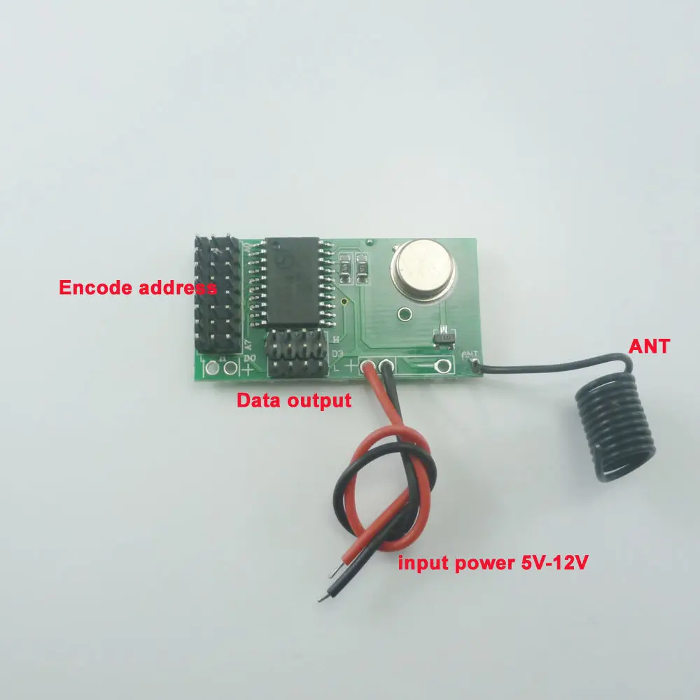 PT2262 SC2262 Encoded Transmitter Module DC 5V 12V 4 CH 433Mhz ASK OOK For GSM SMS Home Burglar Security Alarm System