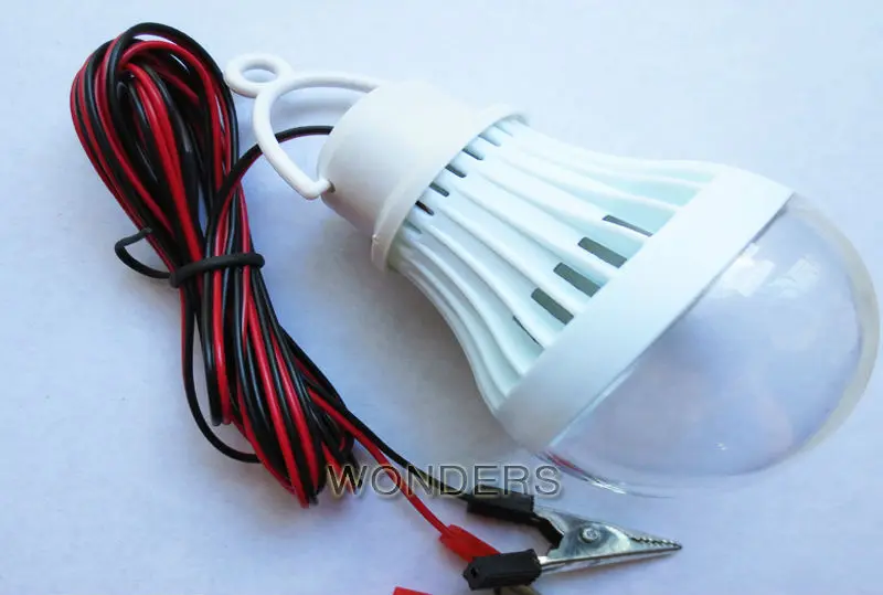 Portable Energy-Saving 3W 5W 7W 9W 12W dc-dc 12V LED Light Lamp Bulb For Camping Hiking Tent Garden With Clip
