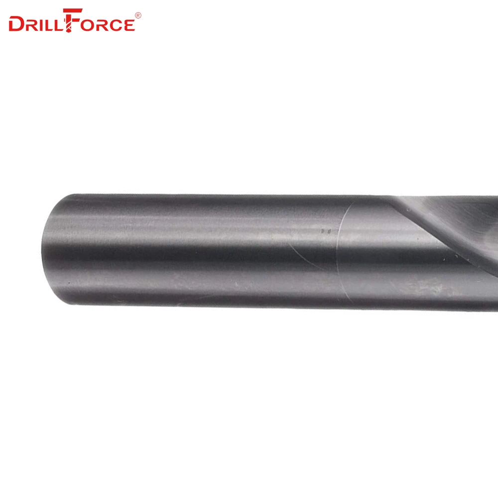 Drillforce 1PC 7mm-14mm Solid Carbide Drill Bit, Uncoated (Bright) Finish, Round Shank, Spiral Flute Twist Drill Bit For Metal