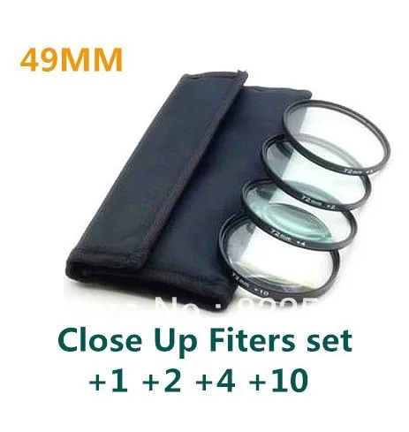 4 pcs 49mm 49 mm Close up Macro +1 +2 +4 +10 SLR Lens Filter Kit Set For 49mm Lens filter