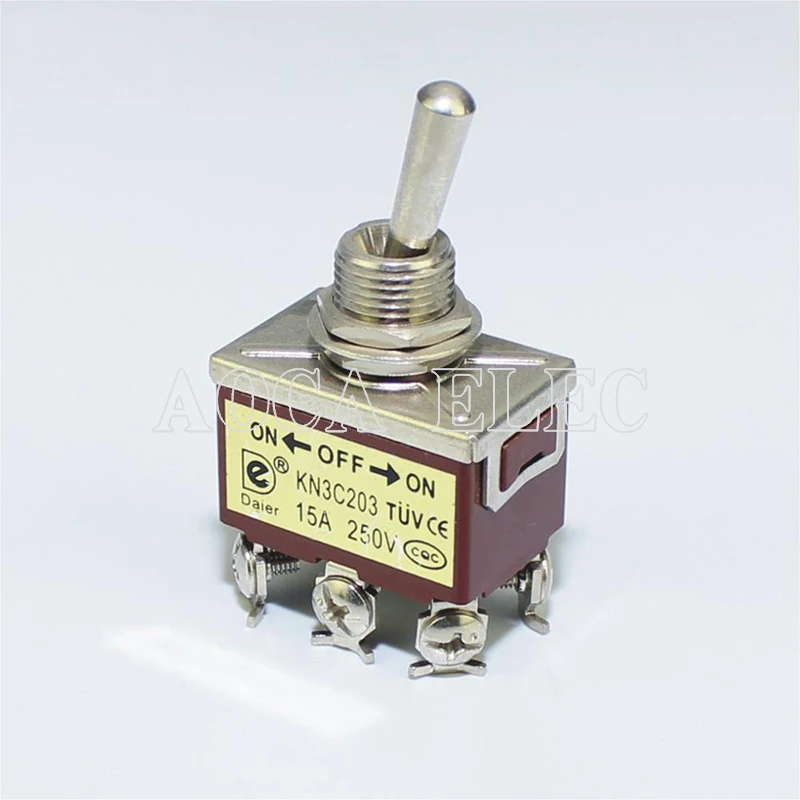 

20 шт KN3C-203 15A 250VAC DPDT ON-OFF-ON 6-контактный переключатель, 3-позиционный винтовой терминал 12,2 мм