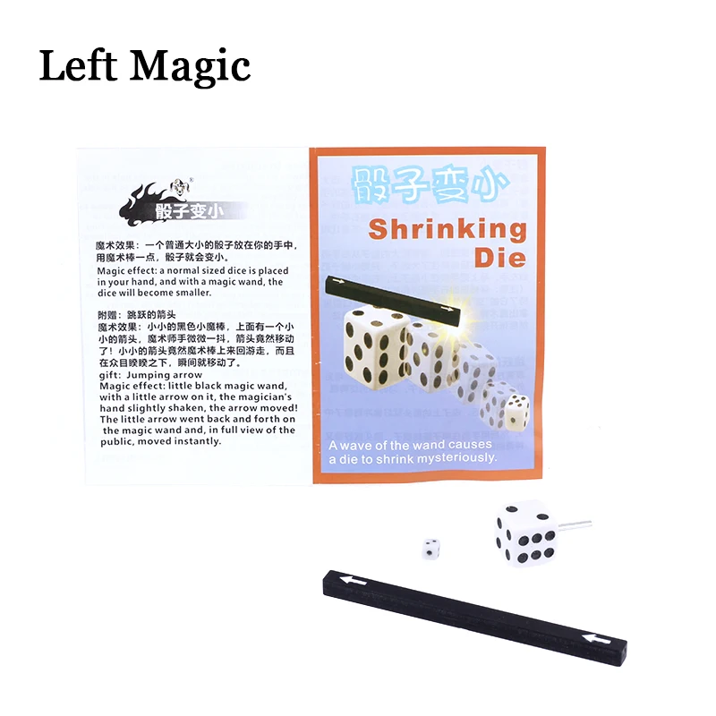 Shrinking Dice Magic Tricks Ig Dice Turn To Small With Magic Wand Easy Trick Props Close-Up Stage Funny Shows Children Toys