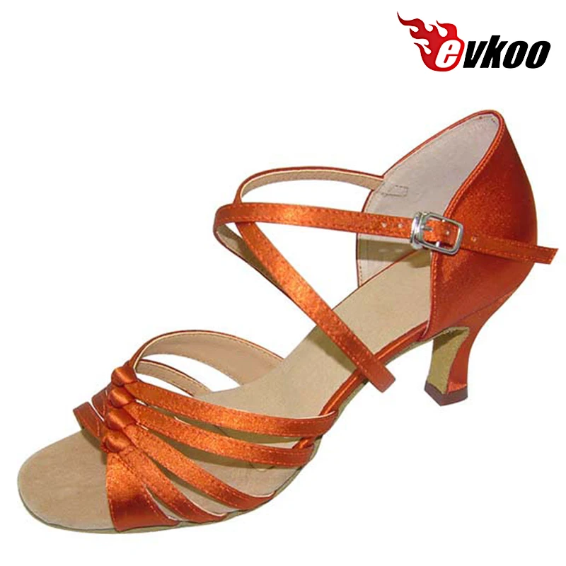 

Evkoodance Latin Salsa Dance Shoes 7cm Heel Hot Sale Women Latin Dance Shoes Satin Or Pu Leather customize Evkoo-225 party shoes