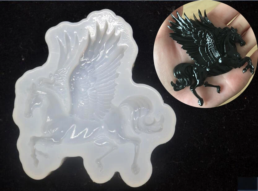 

Silicone Mold for jewelry Pegasus Horse with wing charms pendant Resin Silicone Mould handmade making tool epoxy resin molds