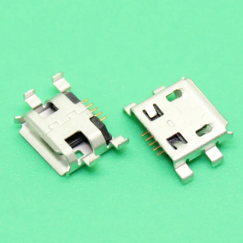 50 piezas de conector Micro USB de 5 pines, tipo V8, puerto de carga y datos SMD/DIP 4