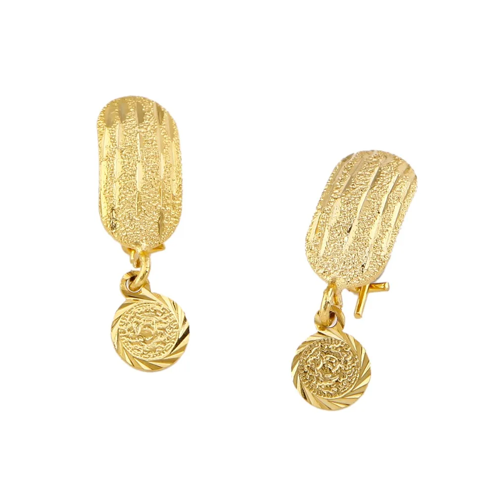 Africa Coin Earrings For Women Girl Gold Color Small Dubai Metal Coins Earrings Arab Middle Eastern Jewelry