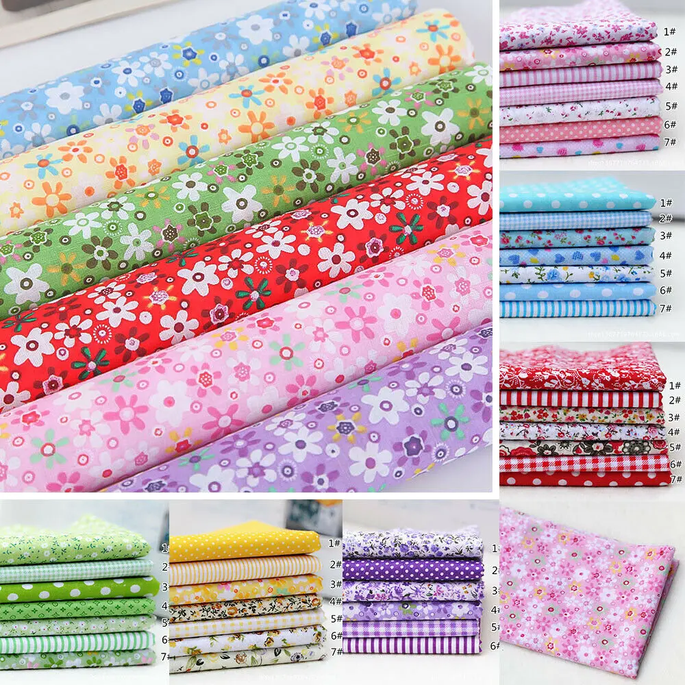 7 sztuk 25*25cm kolorowa tkanina bawełniana tkanina do szycia Patchwork różne wstępnie przycięte grube ćwiartki pakiet DIY Handmade Craft Material