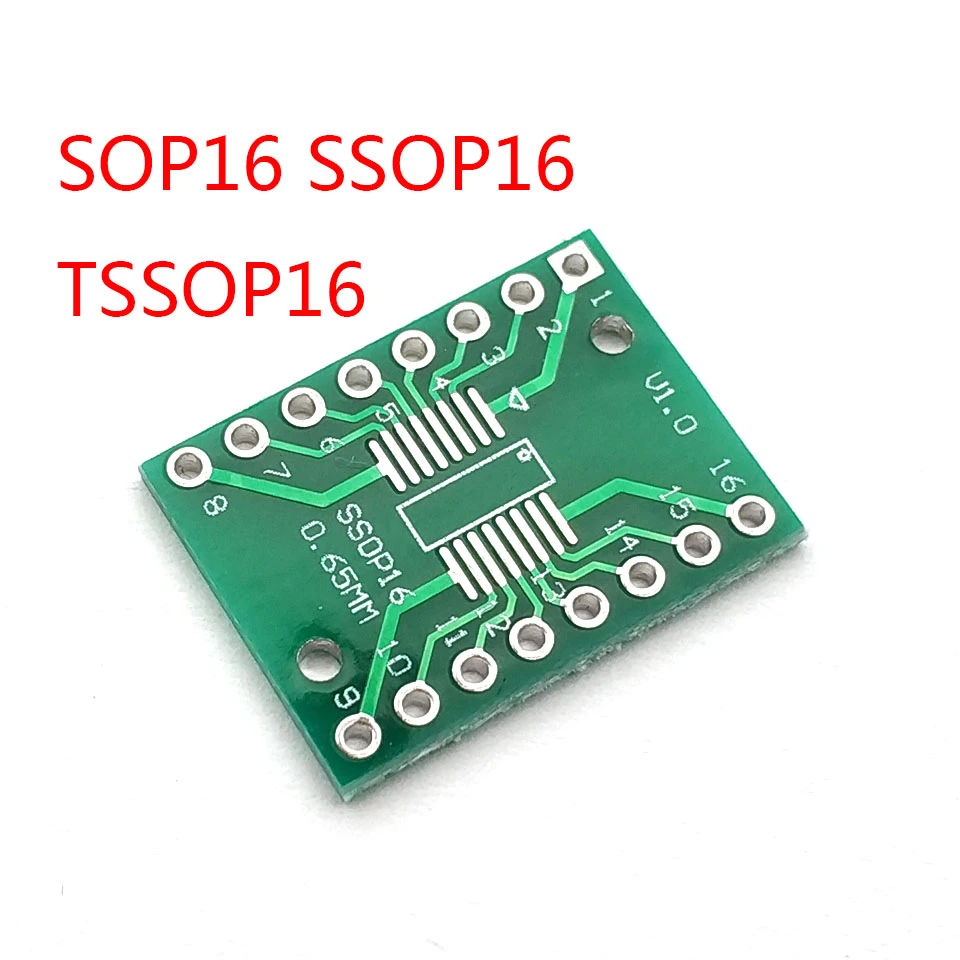 SOP16 SSOP16 TSSOP16 To DIP DIP16 0.65/1.27mm IC Adapter PCB Board