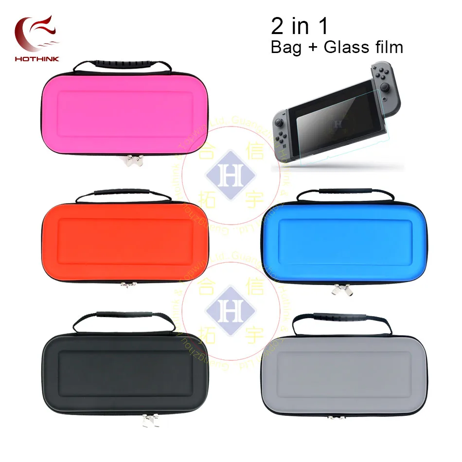 HOTHINK Жесткий Чехол для Переноски Чехол с 10 Держатель игровой карты + закаленное Стекло Экран Protecto для Nintendo Switch NS nintend