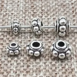 925 Sterling Silver Gear Spacer Beads 4.5mm 5.5mm 6.5mm for Bracelet Necklace