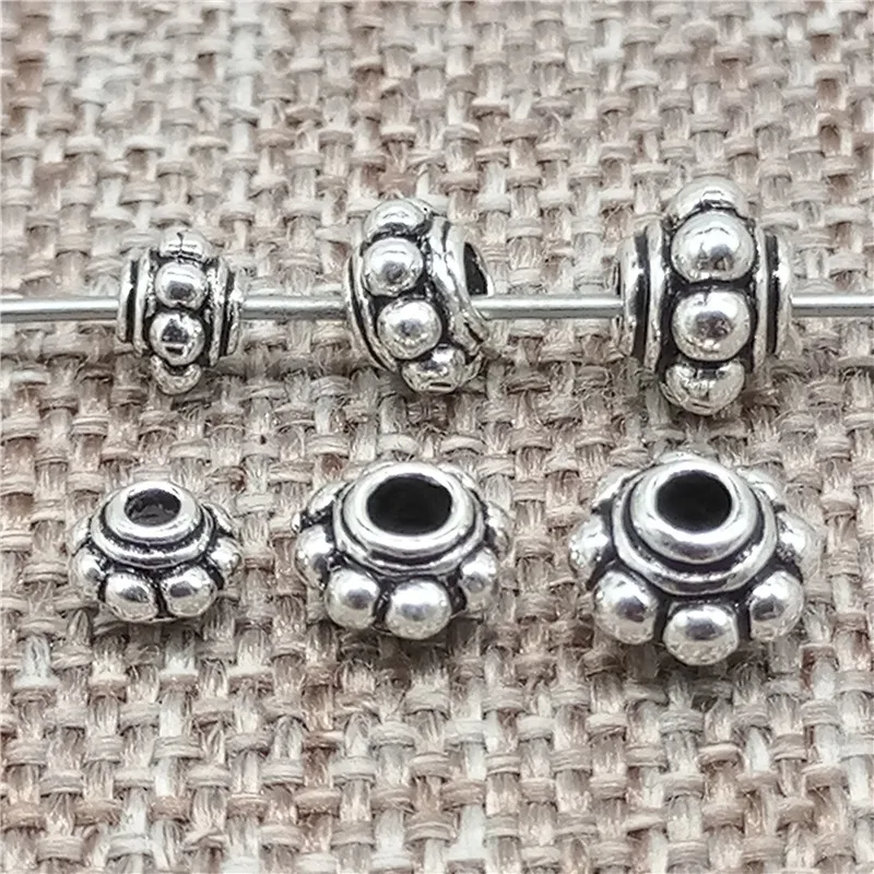 Koraliki dystansowe w kształcie zębatek ze srebra próby 925, 4.5mm 5.5mm 6.5mm do bransoletek i naszyjników