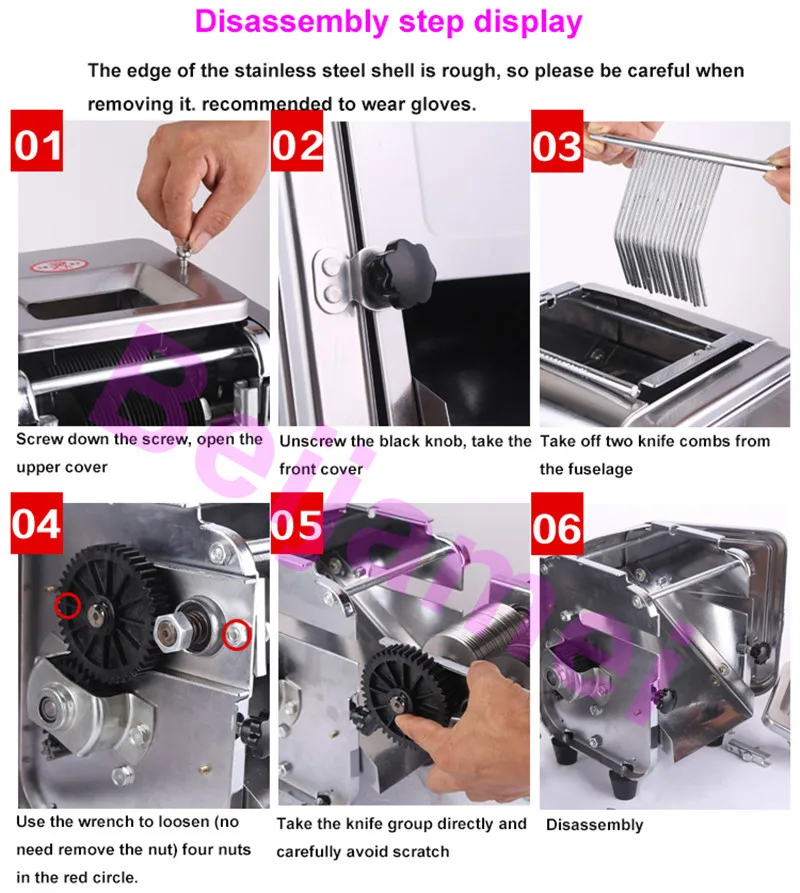 BEIJAMEI เดสก์ท็อปเนื้อสแตนเลสเครื่องบดเนื้อไฟฟ้าเชิงพาณิชย์เนื้อตัดเครื่องตัด