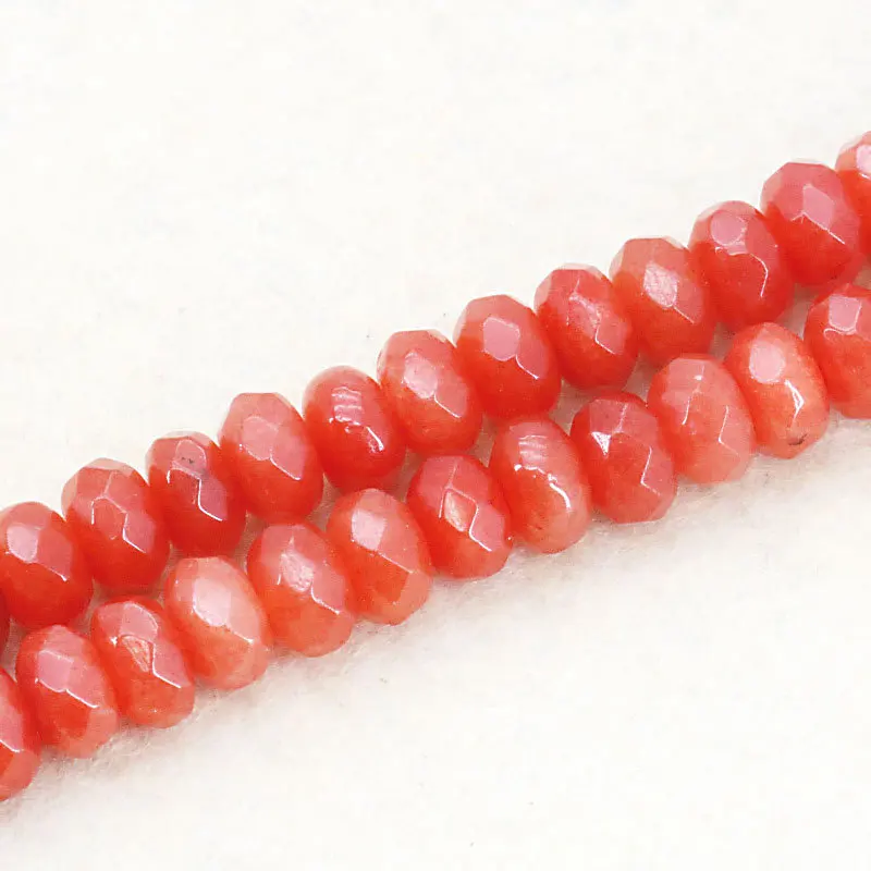 5X8mm Red/Pink/Blue/Green/Orange Chalcedony Stone Accessories Crafts Loose Beads Abacus Faceted DIY Jewelry Making Design 15inch