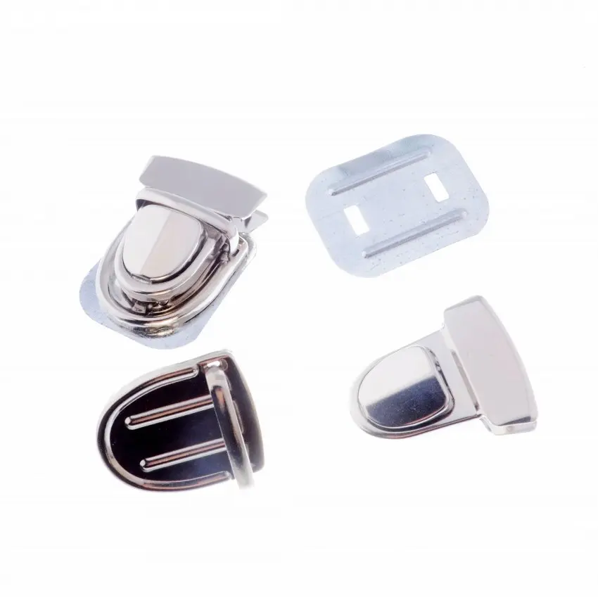 

Free Shipping-10 Sets Silver Tone Trunk Lock Handbag Bag Accessories Purse Snap Clasps/ Closure Locks 38x43mm J3337