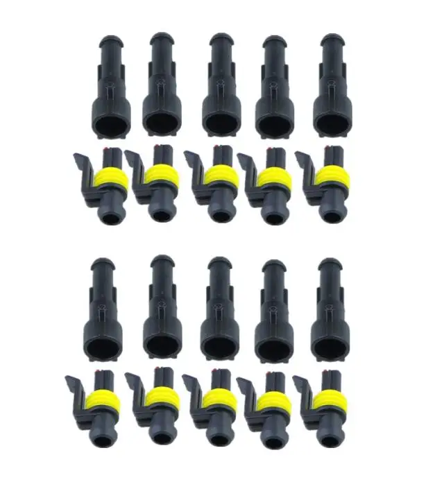 10 sets Kit 1P 1Pins Way AMP 1.5 Super seal Waterproof Electrical automotive Wire Connector Plug for car Motorcycle