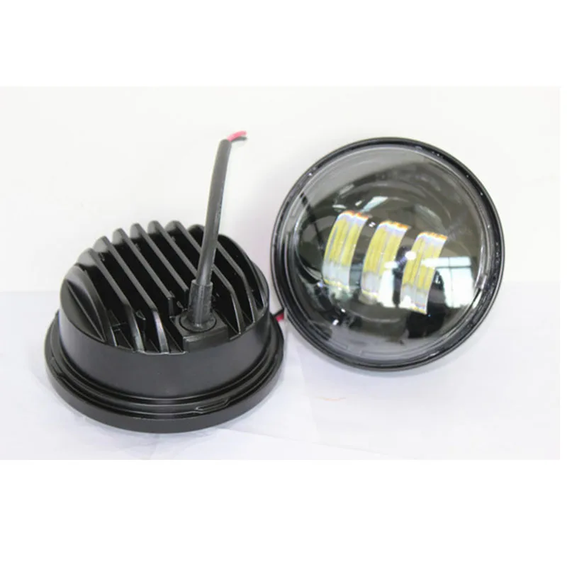 Faro LED antiniebla para motocicleta, lámpara de conducción de trabajo, accesorio para Harley, 4,5 pulgadas, 30W, 2 uds.