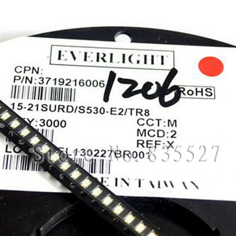 

3000PCS/LOT ( Make EVER LIGHT ) 3216 1206 red SMD LED lamp beads bright LED light emitting diode