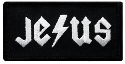 

JESUS EMBROIDERED IRON-ON PATCH RELGIOUS God Christian LIGHTNING BOLT DESIGN new